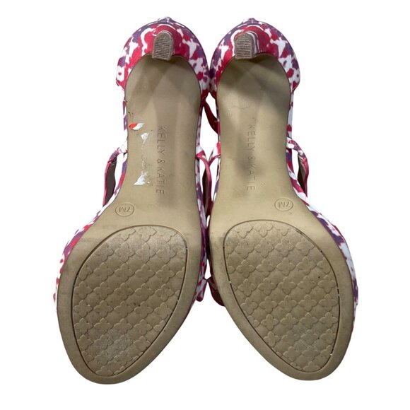 Kelly & Katie Litton Strappy Heel Sandals Pink Purple Size 7 Zip Platform - Picture 8 of 11